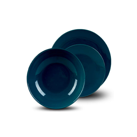 18-Piece Teal Porcelain Dinnerware Set