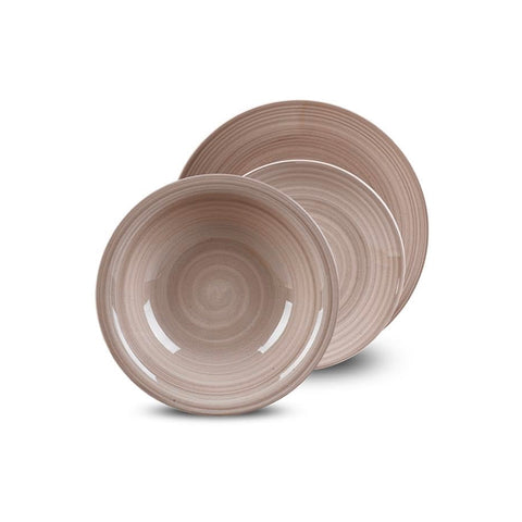 18-Piece Porcelain Twist Taupe Dinnerware Set