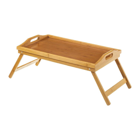 Eco bamboo folding bed tray for breakfast and reading