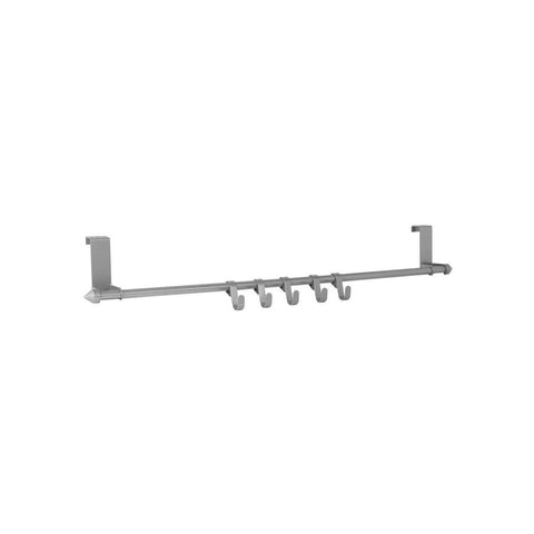 Door-Mounted Coat Rack With 5 Adjustable Hooks 57cm