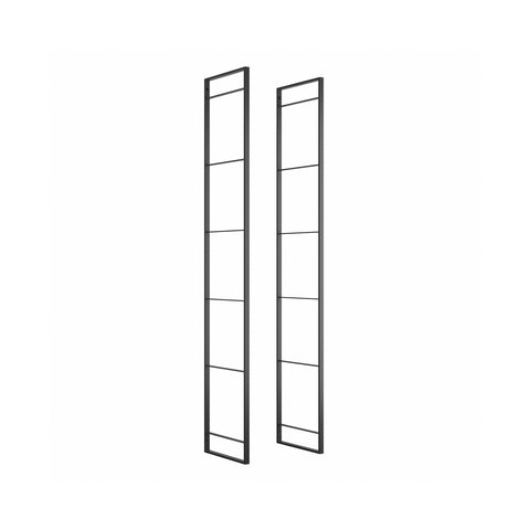 Set of 2 vertical steel structures for assembling a wall-mounted shelf 179x35cm Black