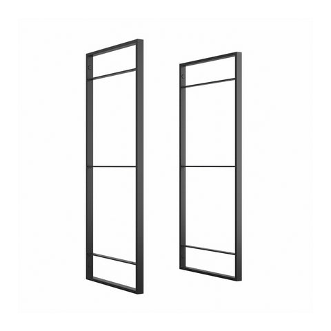 Set of 2 Vertical Frames for Assembling a Wall-Mounted Steel Shelf 83x35cm Black