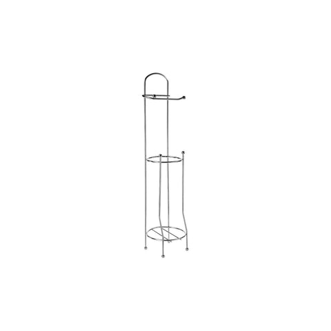 Freestanding Toilet Roll Holder With Spare Roll Holder, Silver