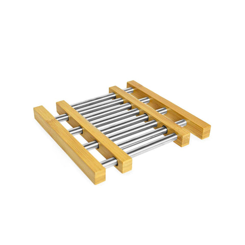 Extendable Steel and Bamboo Trivet