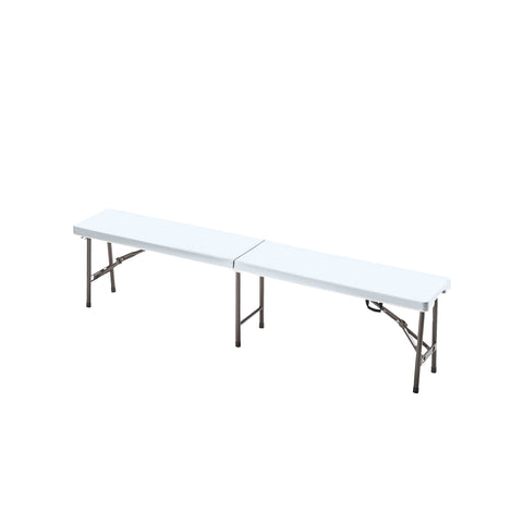 Foldable rectangular picnic bench 183x30x44cm White