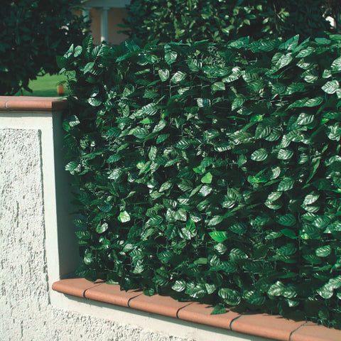 Pvc Fence with Laurel Leaves and Shade Netting H100xl300 Cm