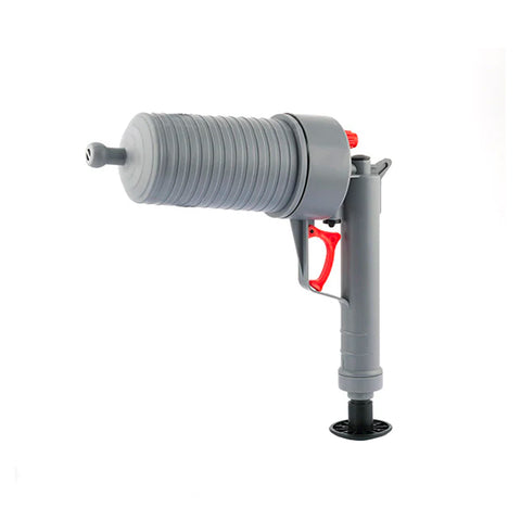 Universal compressed-air drain unclogging gun with 4 adapters