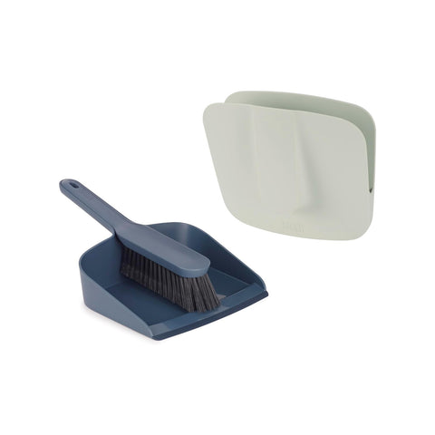 Plastic Broom and Dustpan Set with Wall-Mounted Holder