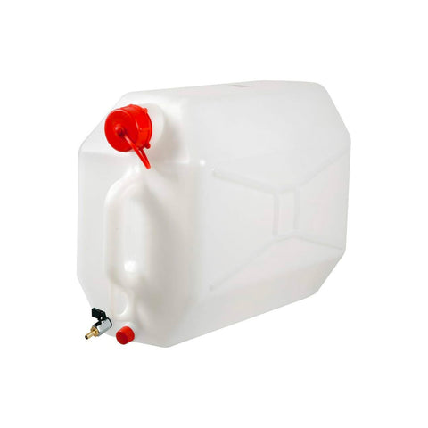 Horizontal liquid transfer can with metal tap, 25l
