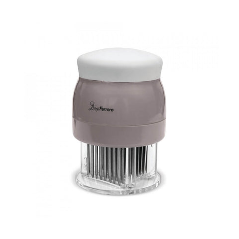 Manual plastic and steel meat tenderizer