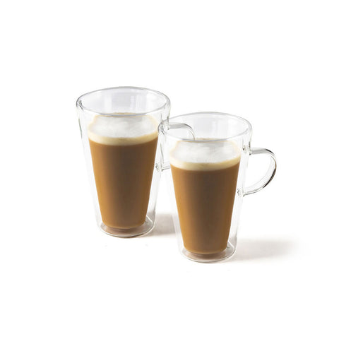 Set of 2 glass cappuccino cups, 370ml