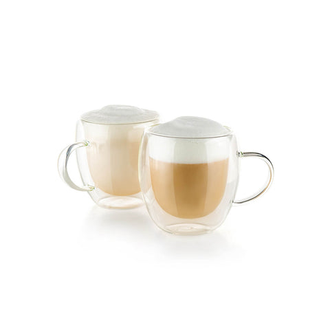 Set of 2 glass tea and coffee cups, 250ml