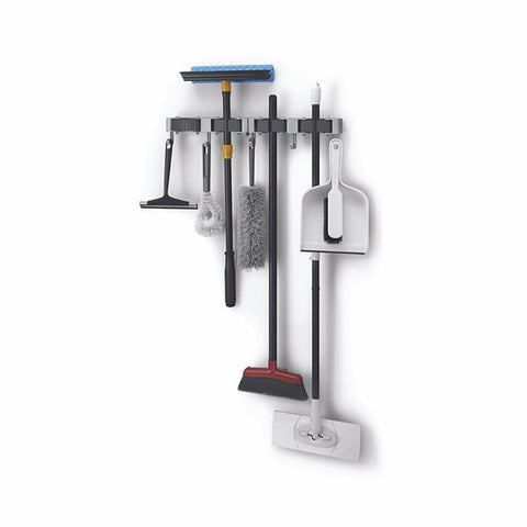 Set of 2 Wall-Mounted Plastic Broom Holders 22x6x7cm