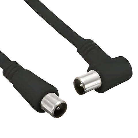 3m Male-to-Male TV Antenna Coaxial Cable with Adapter – Black