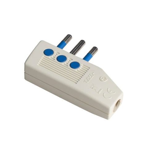 90° Space-Saving Polycarbonate Plug 10a 2p+T White