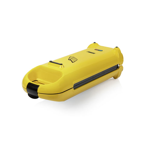 700w non-stick electric waffle maker with non-slip feet, yellow