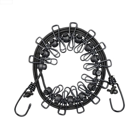 Travel Clothes Airer with 12 Pegs – 2-Meter Elastic Cord