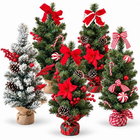 Small Decorated Tabletop Christmas Tree 60 cm, Assorted Designs