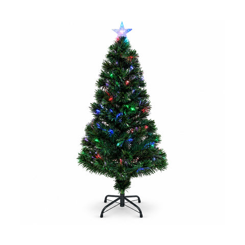 Fiber Optic Christmas Tree with Light Effects and Star Tree Topper, 2 Heights 120 and 180 cm, PVC Branches, Powered by Transformer