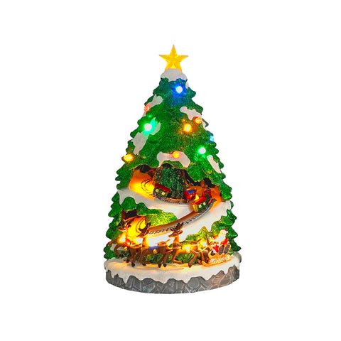 Animated Miniature Christmas Tree Village with LED Lights and Christmas Music