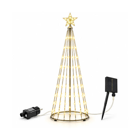 Illuminated Christmas tree 150 cm with 170 LEDs and solar panel