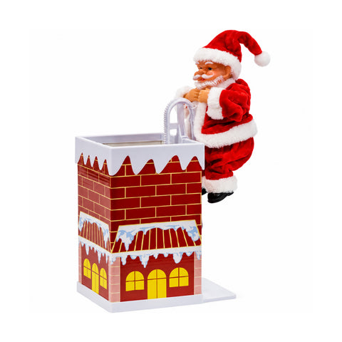 Moving Santa Claus with battery-powered musical fireplace H30 cm
