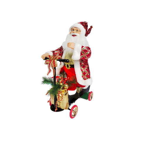 Animated Santa Claus on a Scooter with LED Lights