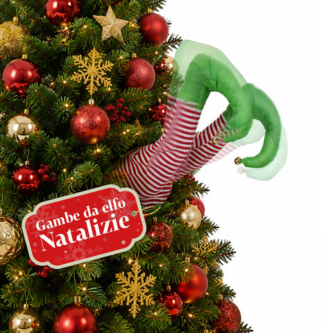 Santa Claus Stuck in the Tree with Moving Legs and Music