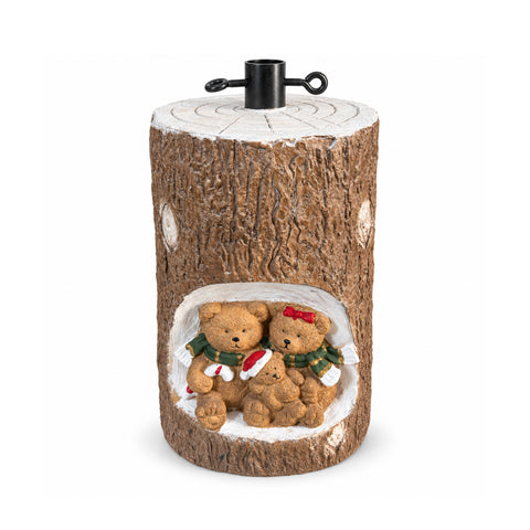 Christmas Tree Trunk Base with Animated LEDs and 3D Characters for Trees up to 180 cm - Iron and Magnesium Base Cover with Ø 4 cm Attachment