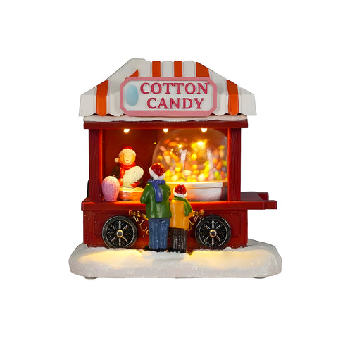 Animated Christmas Cotton Candy Shop with LED Lights