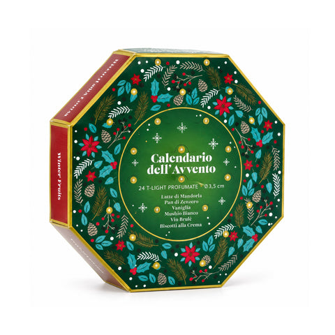 Advent calendar with scented candles and 24 tealights in 6 fragrances