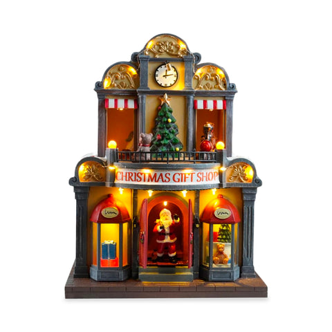 CrystalWood - Animated Santa Claus House – LED Lights, Music and Movement