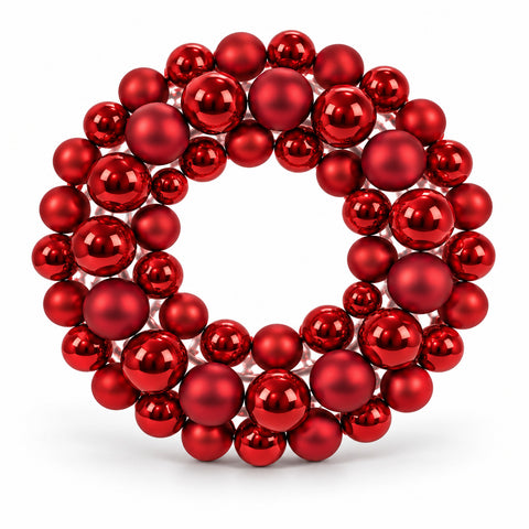 saint joy ghirlanda natalizia con palline rosse 35 cm decorazione per porta e parete effetto lucido e opaco per gli addobbi di natale ean 8056819080957