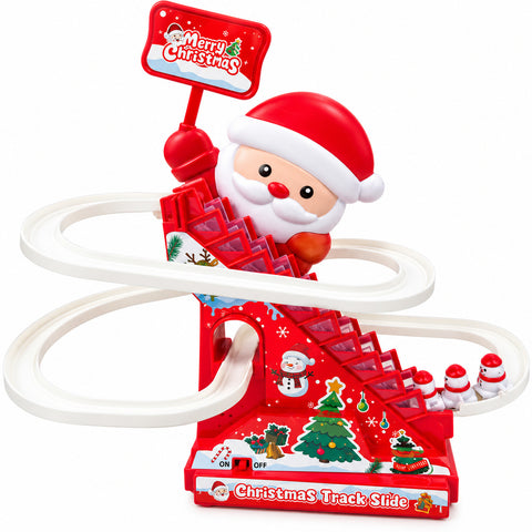 Santa Claus Carousel with Slide, Lights, Music, and Movement