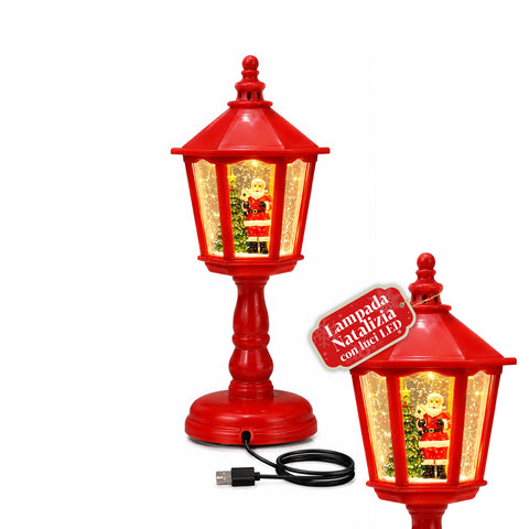 Christmas Snow Lamp with LED Lights and Music, USB, 2 Colors