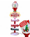 saint joy lanterna natalizia con luci led effetto neve e insegna polo nord ean 8050043127921