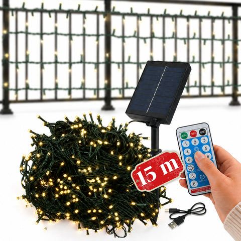 Solar Outdoor Christmas Lights with Remote Control, 4 Lengths