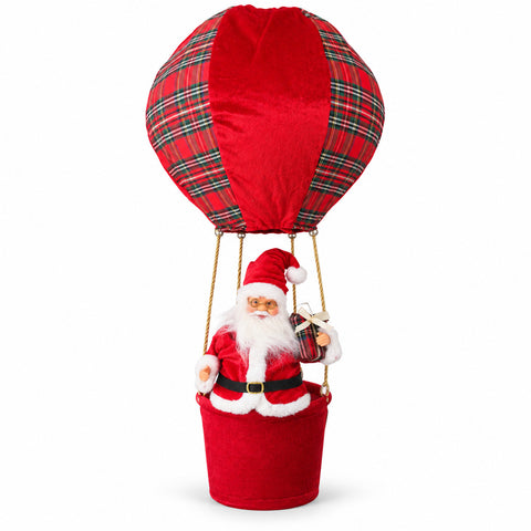 Christmas hot-air balloon with Santa Claus or gnome, LED, 92 cm