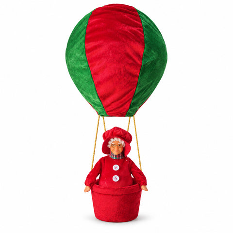 Christmas hot-air balloon with Mrs. Claus or teddy bear, LED, 92 cm