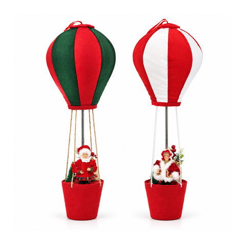 Decorative Christmas hot air balloon with Mrs. Claus H83 cm