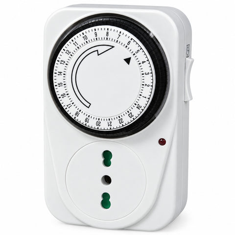 24-hour timer plug for automatic switching on and off, daily mechanical timer, 220-240V electrical plug, max. power 3000W
