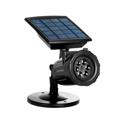 Solar LED projector with 2 interchangeable Christmas slides, light effects, rotation system, water-repellent, with fixing stake