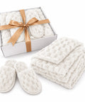saint joy set coperta e pantofole soffici e avvolgenti plaid morbido 125x170 cm ciabatte taglia unica 4 colori ean 8056819079661