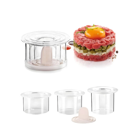 Set of 3 plastic round cutters with universal press 4.5/6.5/9cm