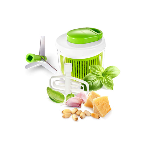 Manual Food Chopper with Whisk and Plastic Basket
