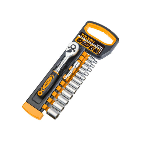 Reversible ratchet with 12 sockets 4-14mm