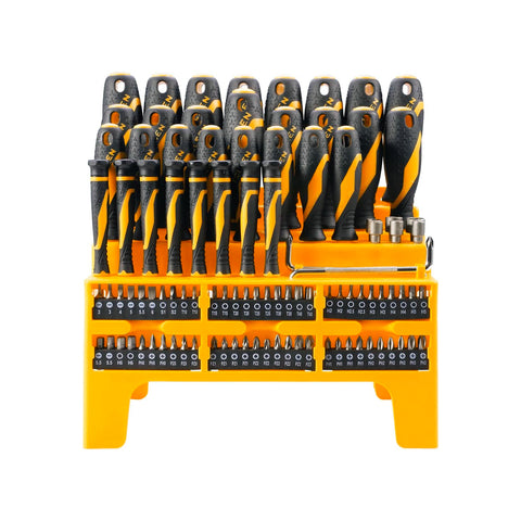 100-Piece Tool Set with Assorted Screwdrivers, Bits and Sockets