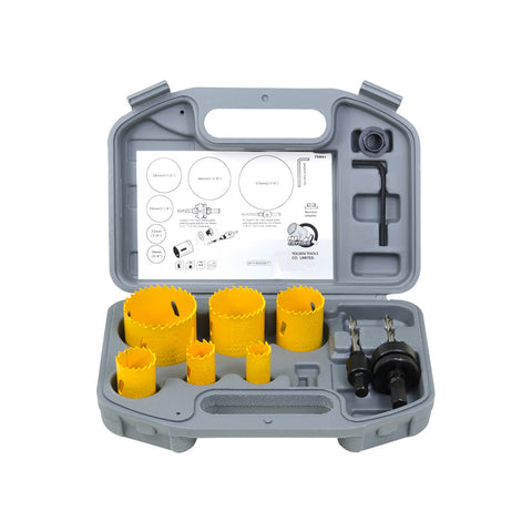 Set of 9 Bimetal Hole Saws 19-22-29-38-44-57mm