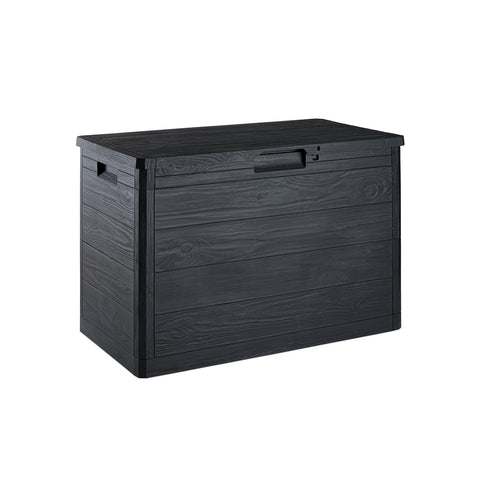 160L Outdoor Storage Chest – Wood Effect, Compact and Sturdy