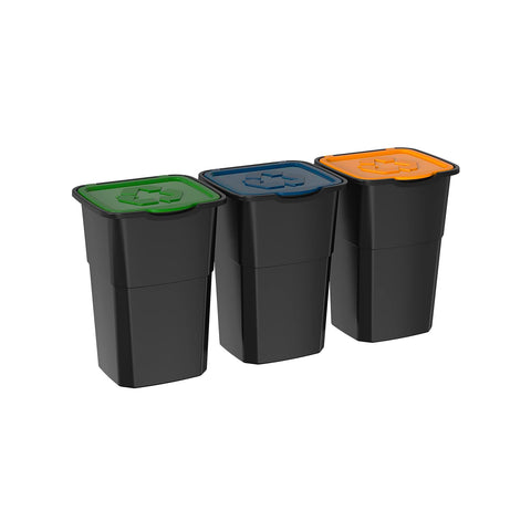 Set of 3 Recycling Bins 25l
